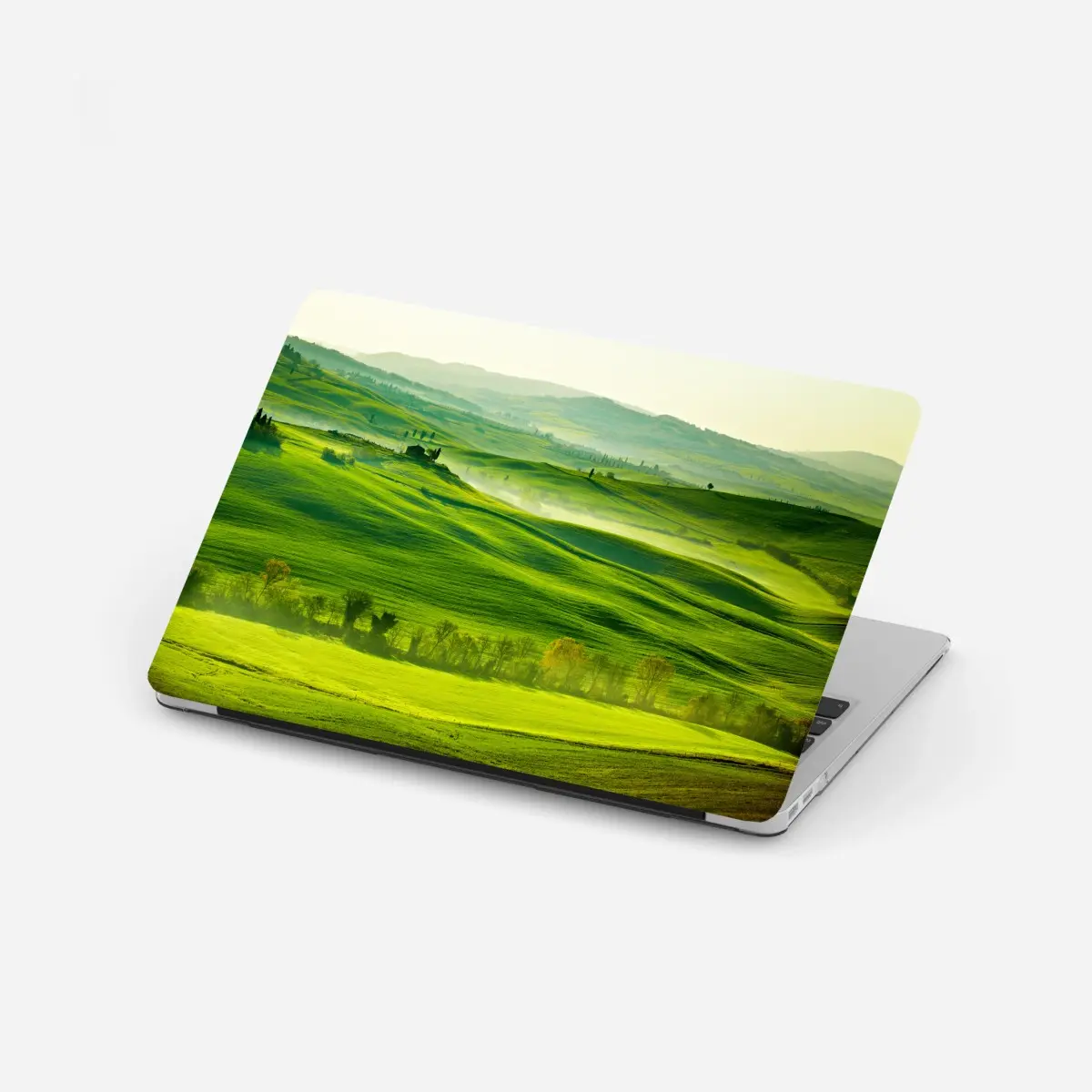 Laptop-Aufkleber sonnige sanft hügelnde landschaft der Toskana – Pixers®