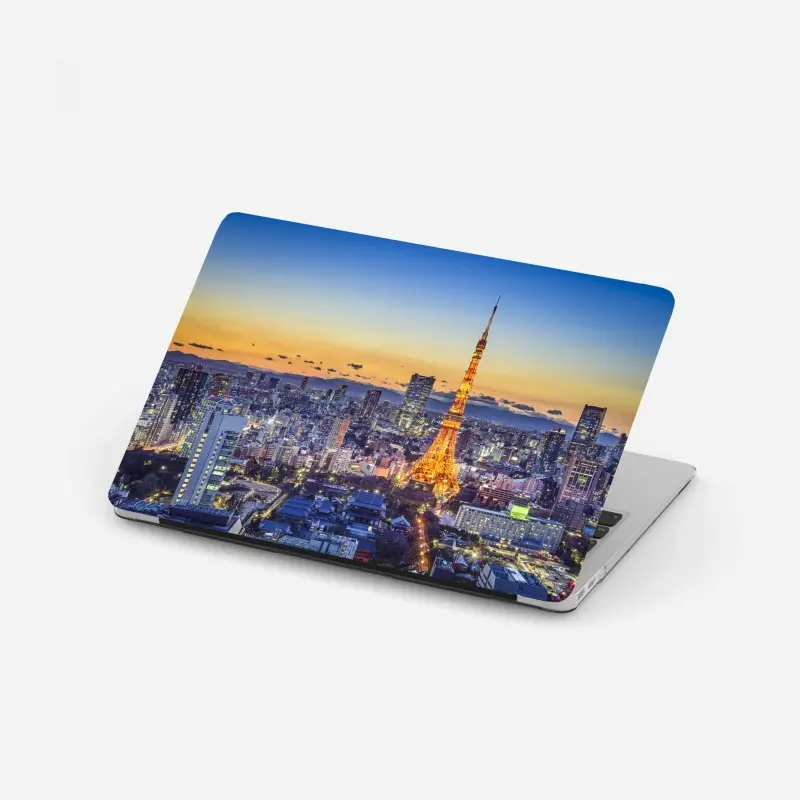 Laptop-Aufkleber Tokyo Tower bei dämmerung