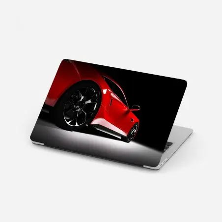 Laptop-Aufkleber nahaufnahme eines roten sportwagens – Pixers®