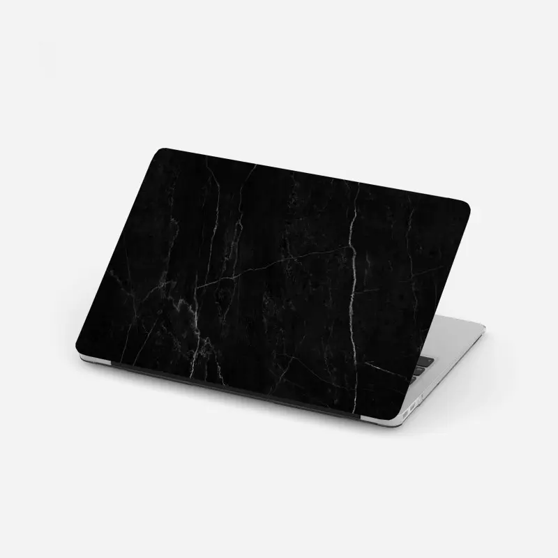 Laptop-Aufkleber schwarzer marmor mit weißen adern
