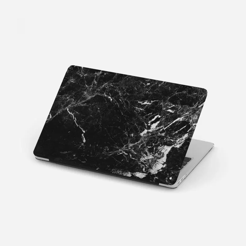 Laptop-Aufkleber schwarzer marmor mit weißen adern