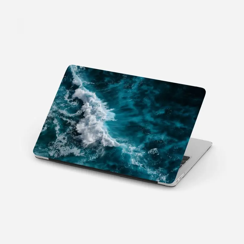 Laptop-Aufkleber türkisfarbene ozeanwellen aus der luft Bali