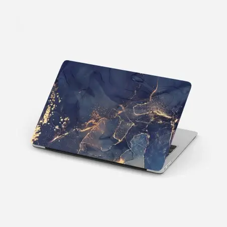 Laptop-Aufkleber dunkelblaue marmor-abstraktion mit goldenen adern – Pixers®