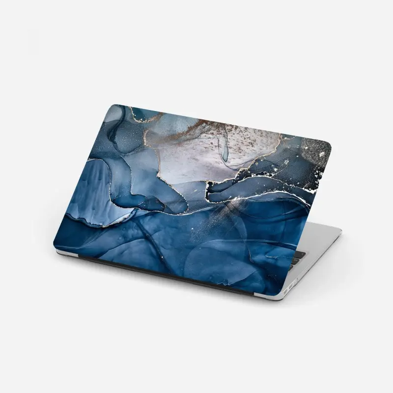 Laptop-Aufkleber tiefblauer marmor abstrakt