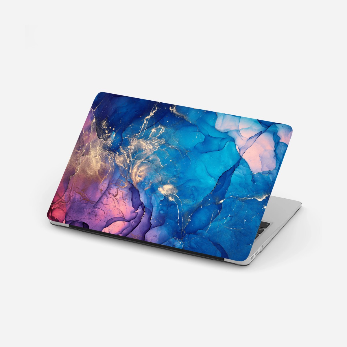 Laptop-Aufkleber blaue marmorierte alkoholtinten abstraktion – Pixers®