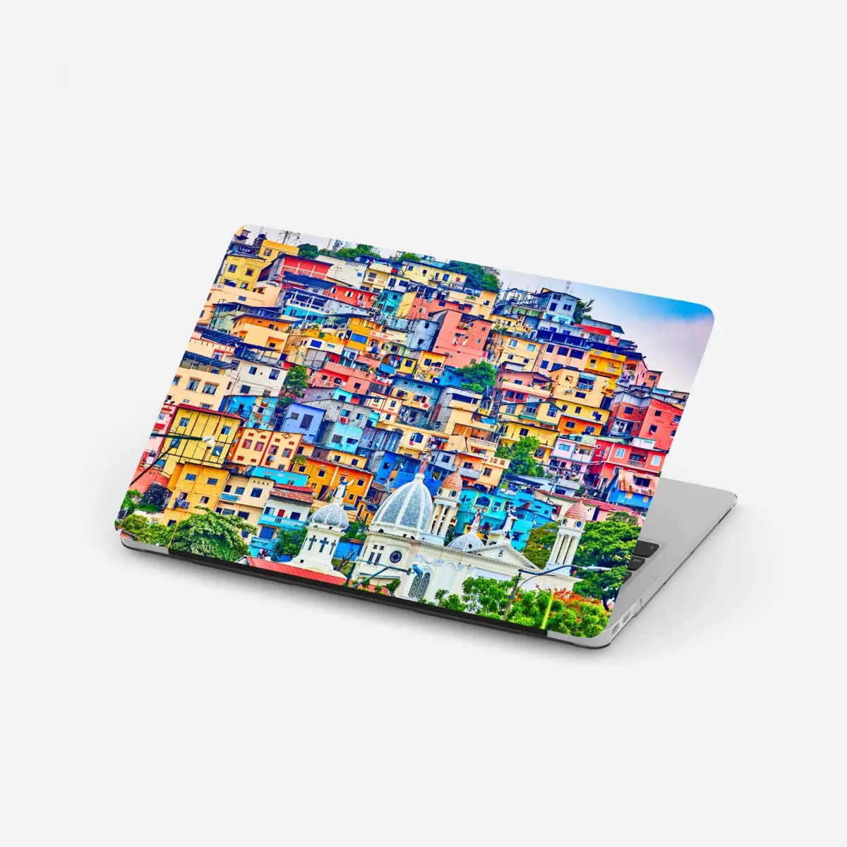Laptop-Aufkleber bunte häuser von Las Peñas am Santa Ana hügel, Guayaquil – Pixers®