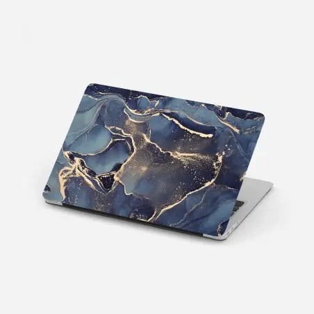 Laptop-Aufkleber traumhafte abstrakte fließmalerei in blau und gold – Pixers®