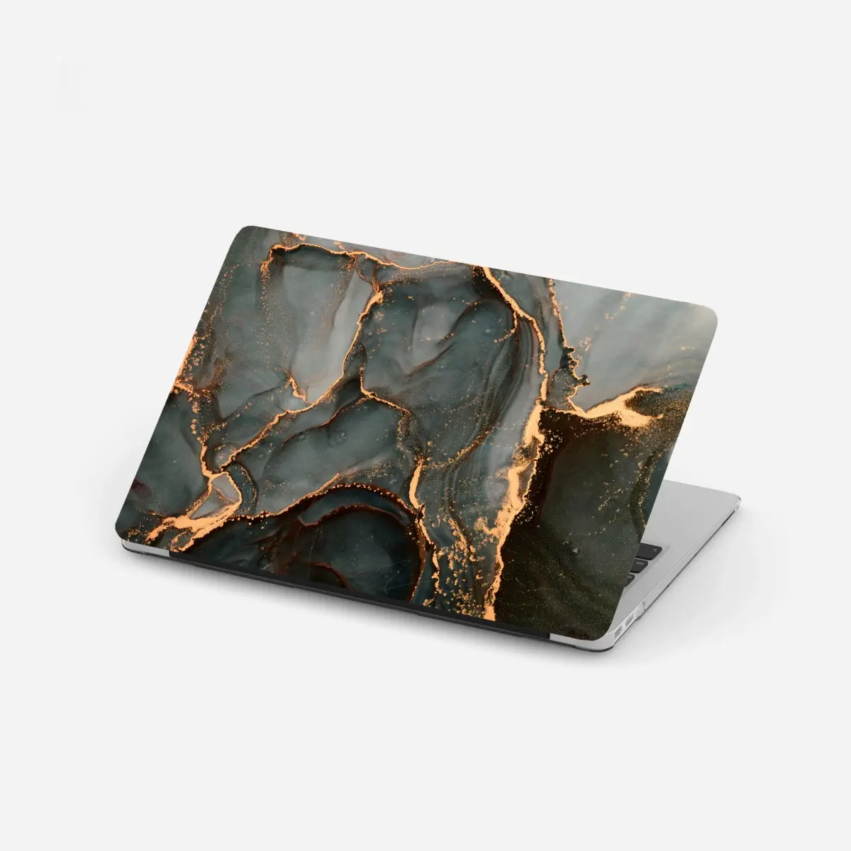 Laptop-Aufkleber luxuriöse türkis abstraktion mit goldenen adern – Pixers®