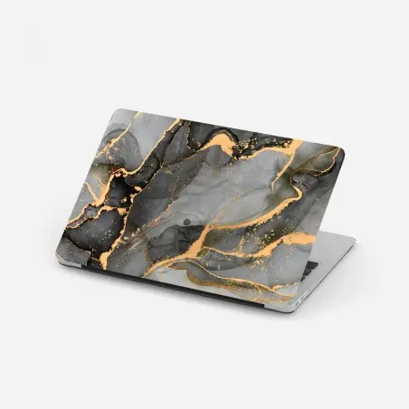 Laptop-Aufkleber rauchiger grauer marmor mit goldenen adern – Pixers®