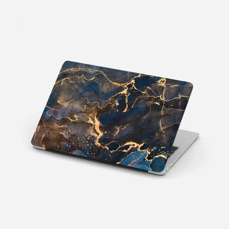 Laptop-Aufkleber nachtmarmor mit goldenen adern