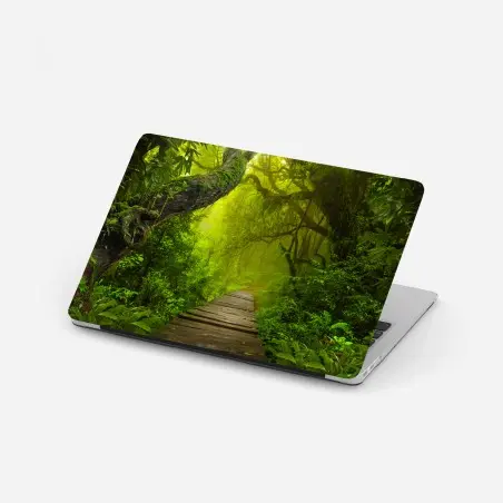 Laptop-Aufkleber mystischer grüner waldpfad – Pixers®