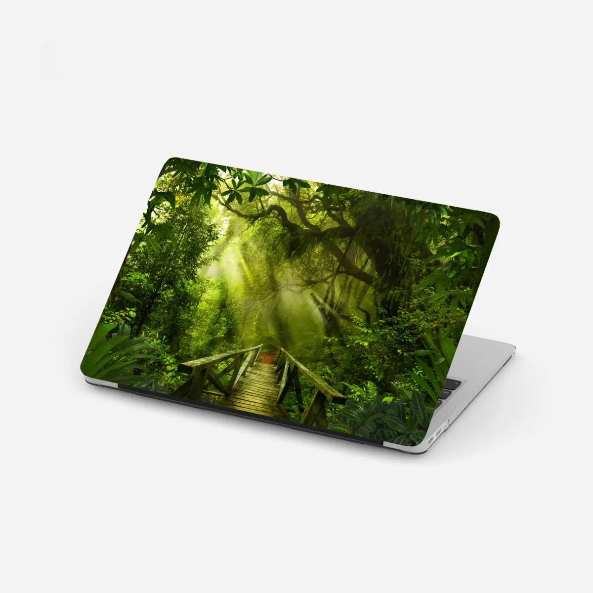Laptop-Aufkleber sonnenbeschienener waldweg – Pixers®