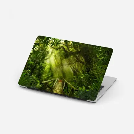 Laptop-Aufkleber sonnenbeschienener waldweg – Pixers®