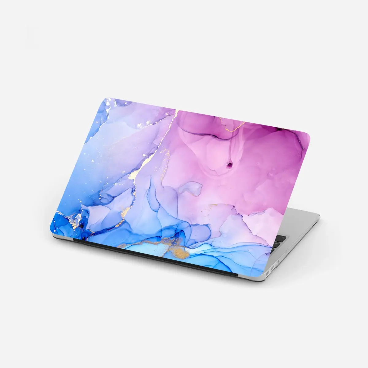 Laptop-Aufkleber rosa und blaue marmorierte abstraktion – Pixers®