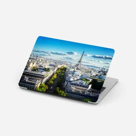 Laptop-Aufkleber panorama von Paris mit dem Eiffelturm – Pixers®