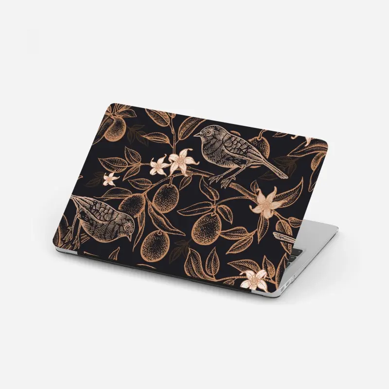 Laptop-Aufkleber vintage vogel- und zitrusmuster