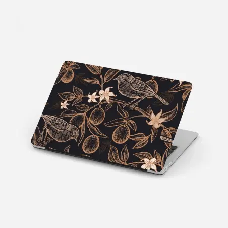 Laptop-Aufkleber vintage vogel- und zitrusmuster – Pixers®