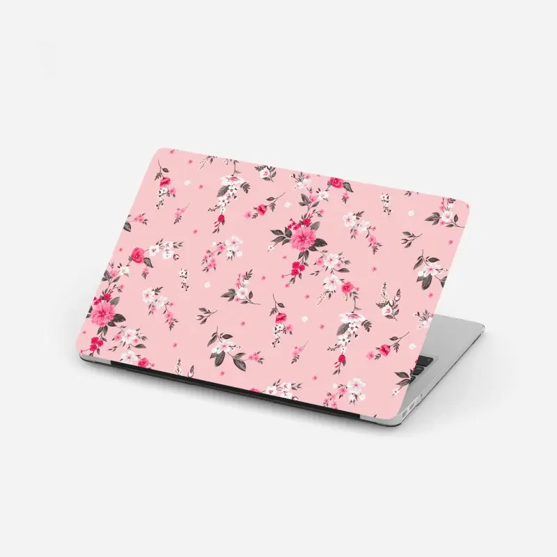 Laptop-Aufkleber zartes rosa blumenmuster