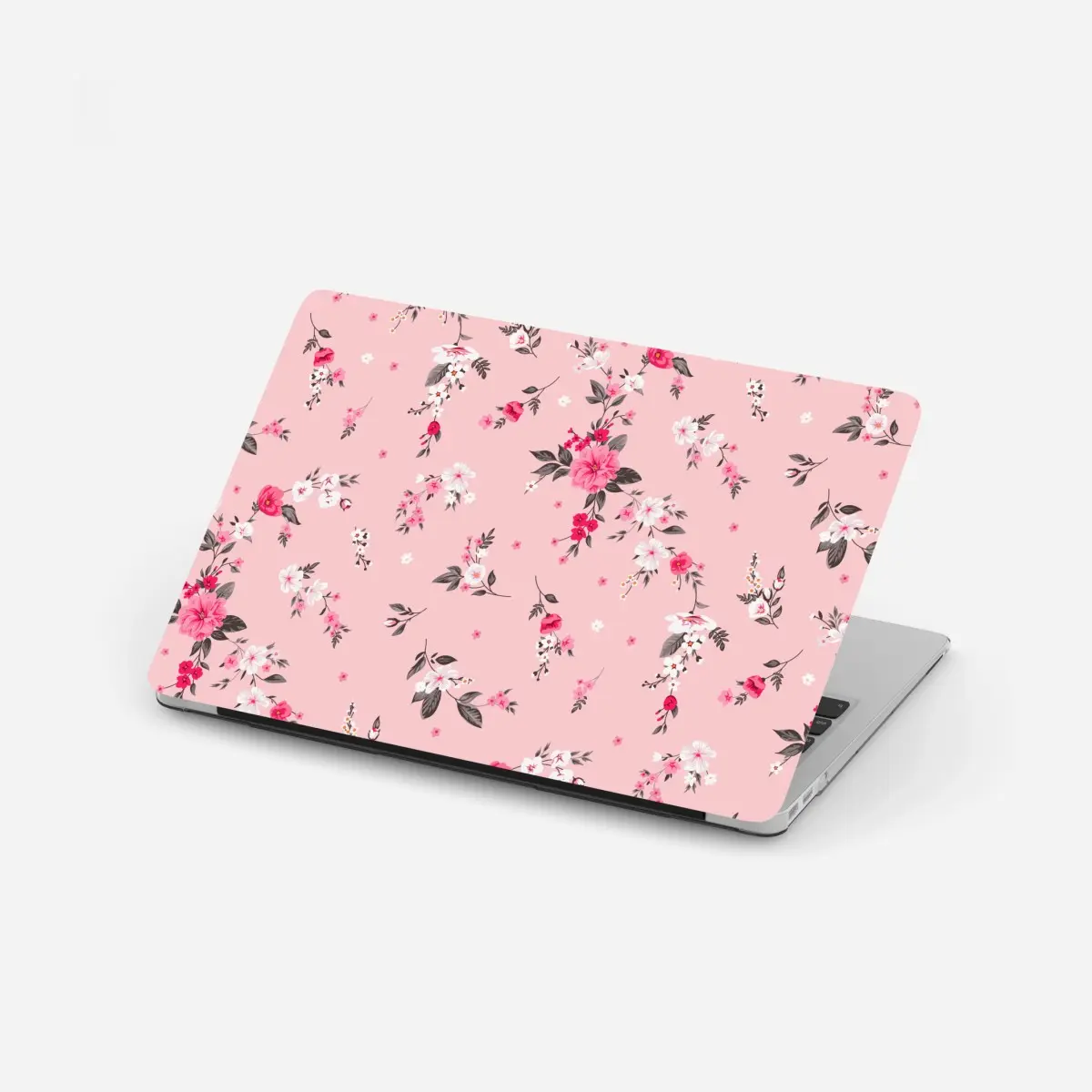 Laptop-Aufkleber zartes rosa blumenmuster – Pixers®