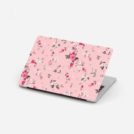 Laptop-Aufkleber zartes rosa blumenmuster – Pixers®