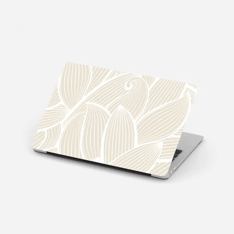 Laptop-Aufkleber zartes beige botanisches muster