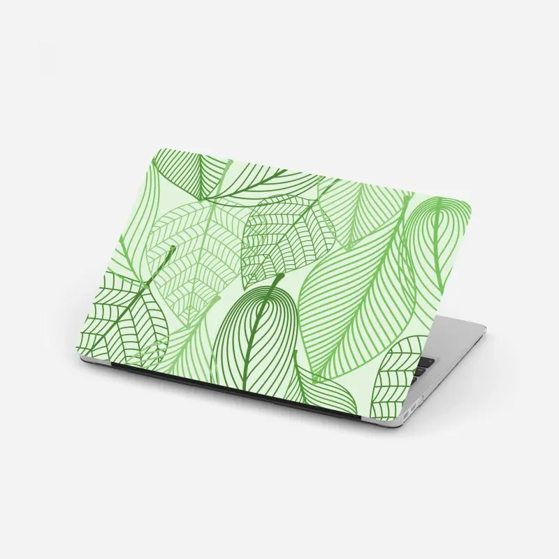 Laptop-Aufkleber grünes botanisches blättermuster