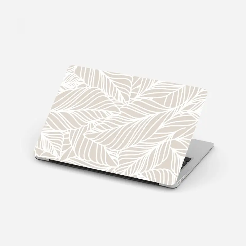 Laptop-Aufkleber beige botanisches blattmuster
