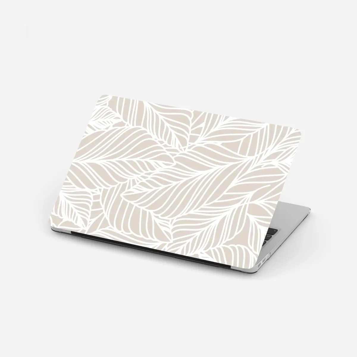 Laptop-Aufkleber beige botanisches blattmuster – Pixers®