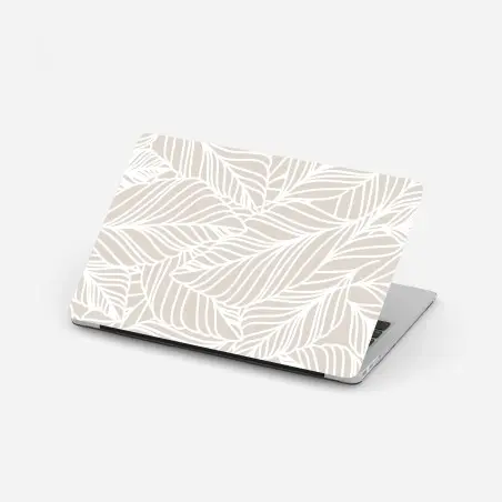 Laptop-Aufkleber beige botanisches blattmuster – Pixers®