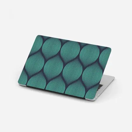 Laptop-Aufkleber türkis geometrisches tropfenmuster – Pixers®