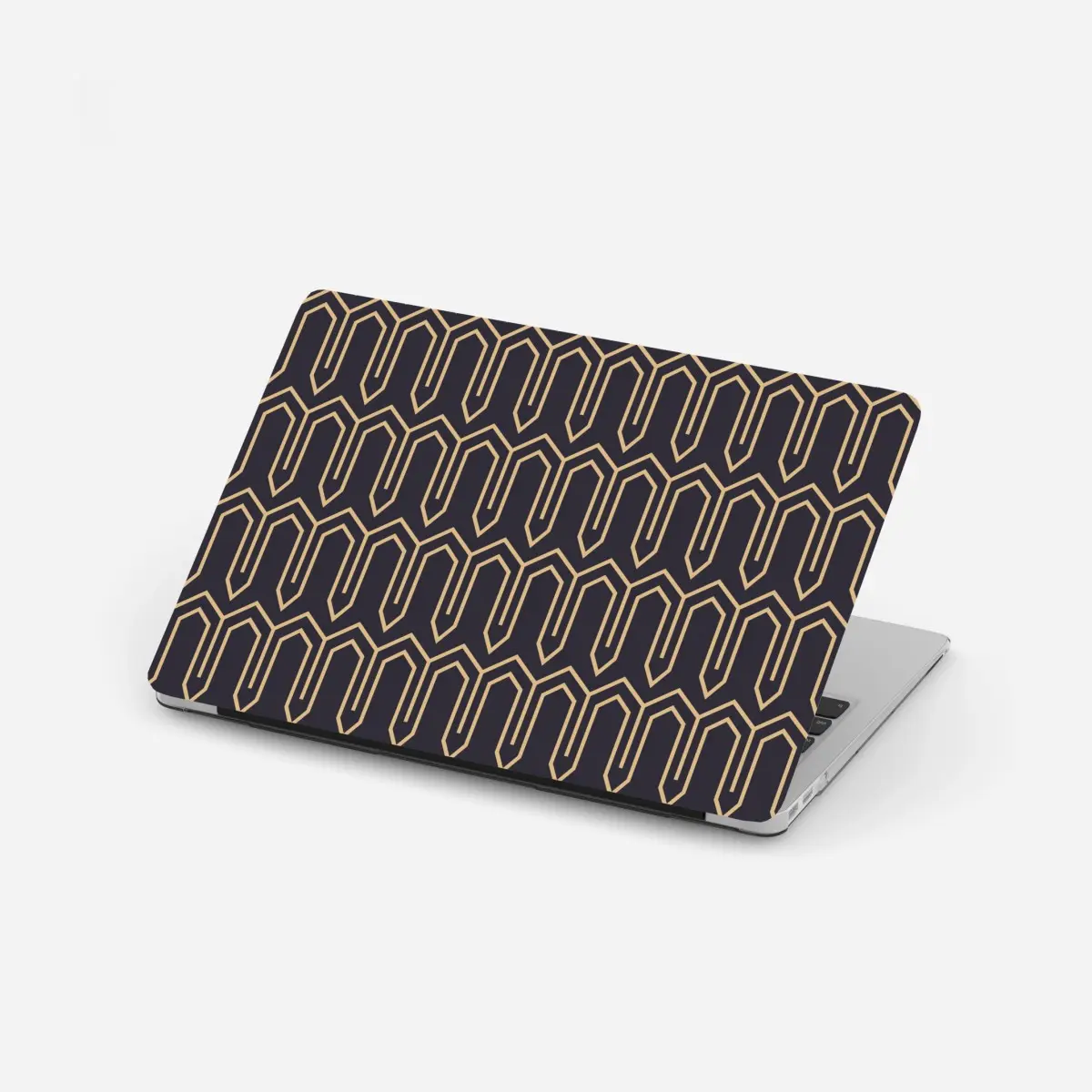 Laptop-Aufkleber art deco geometrisches muster in gold und schwarz – Pixers®