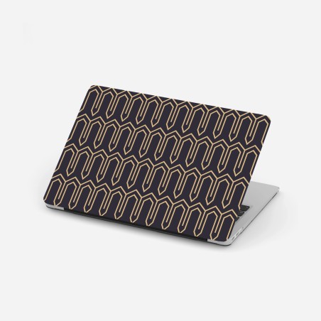 Laptop-Aufkleber art deco geometrisches muster in gold und schwarz – Pixers®