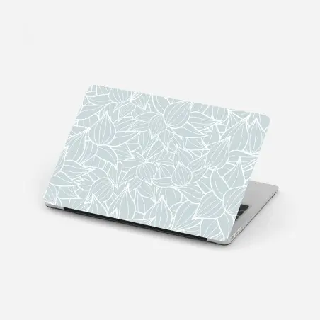 Laptop-Aufkleber zartes türkis blättermuster – Pixers®