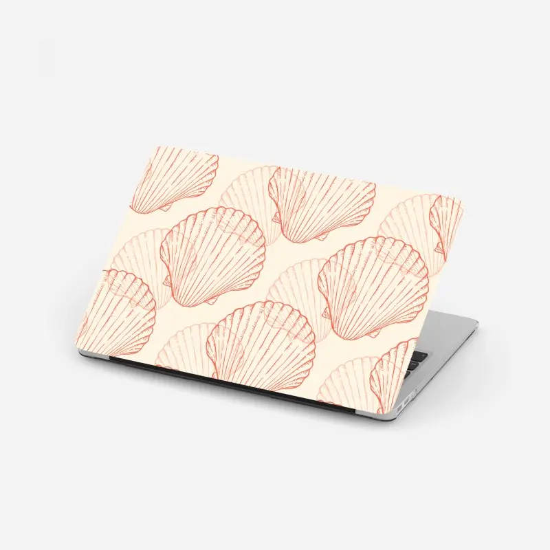 Laptop-Aufkleber korallenfarbiges muschelmuster