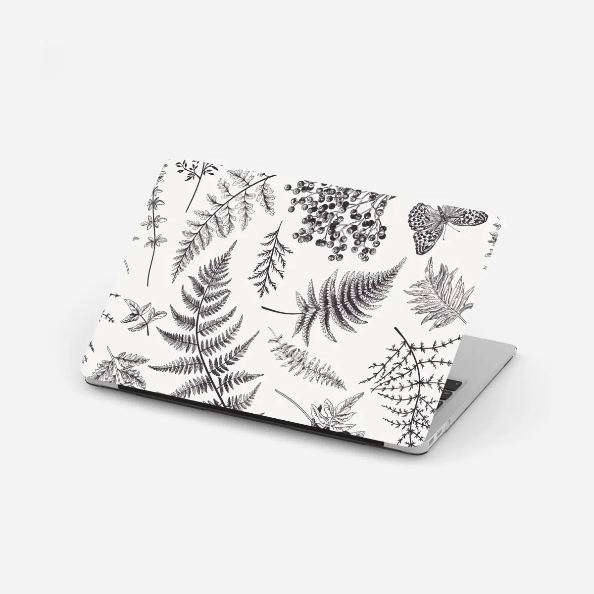 Laptop-Aufkleber monochromes botanisches blättermuster – Pixers®