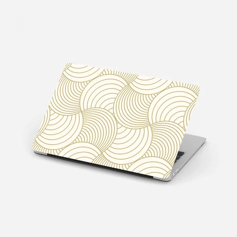 Laptop-Aufkleber goldenes art deco kreismuster