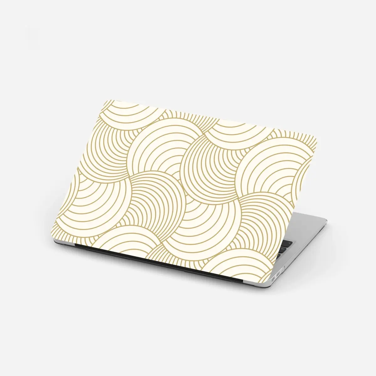 Laptop-Aufkleber goldenes art deco kreismuster – Pixers®
