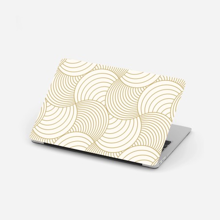 Laptop-Aufkleber goldenes art deco kreismuster – Pixers®