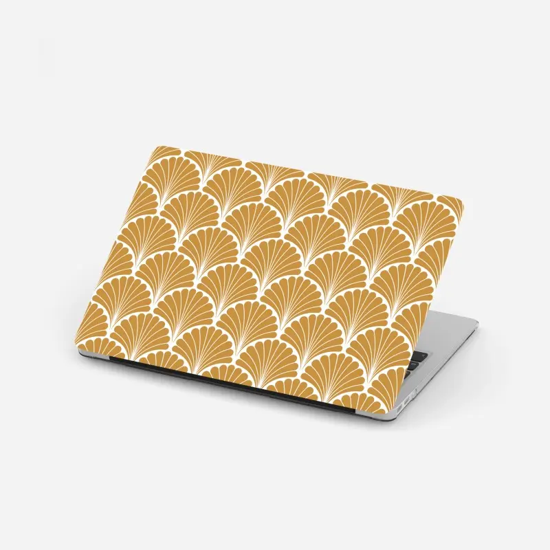 Laptop-Aufkleber goldenes fächermuster im art-deco-stil