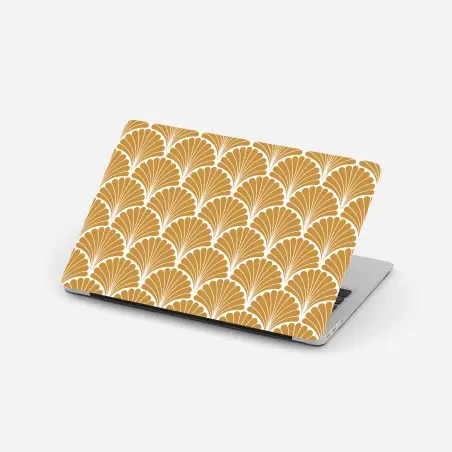 Laptop-Aufkleber goldenes fächermuster im art-deco-stil – Pixers®