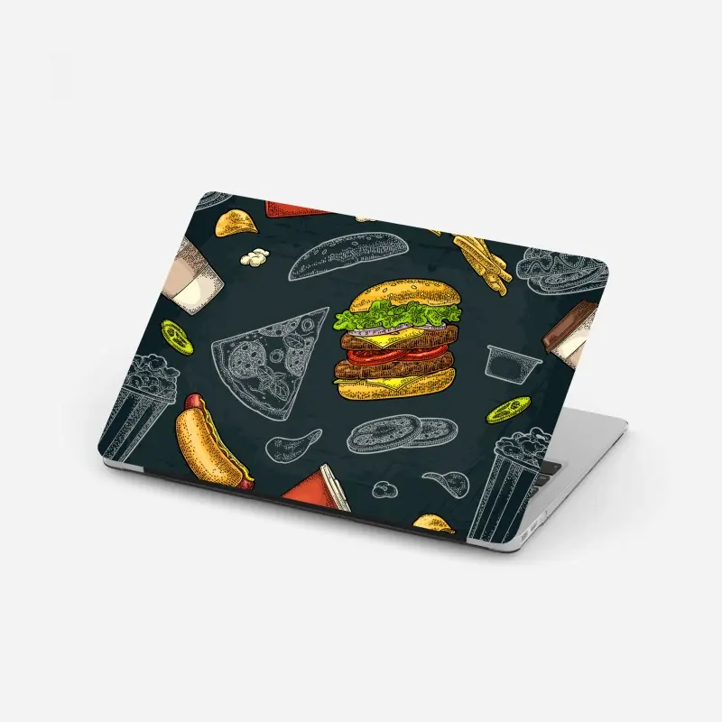 Laptop-Aufkleber vintage fast-food muster