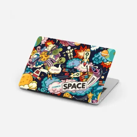 Laptop-Aufkleber bunte kosmische weltraum-collage – Pixers®