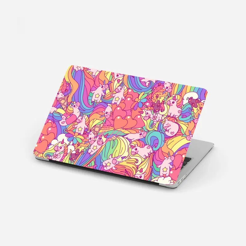 Laptop-Aufkleber verspieltes pastell-einhornmuster