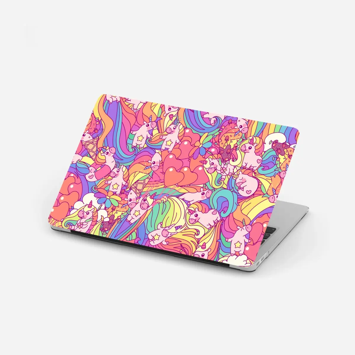 Laptop-Aufkleber verspieltes pastell-einhornmuster – Pixers®