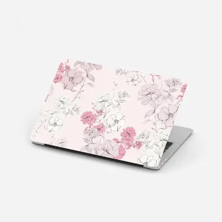 Laptop-Aufkleber zartes rosa blumenmuster – Pixers®