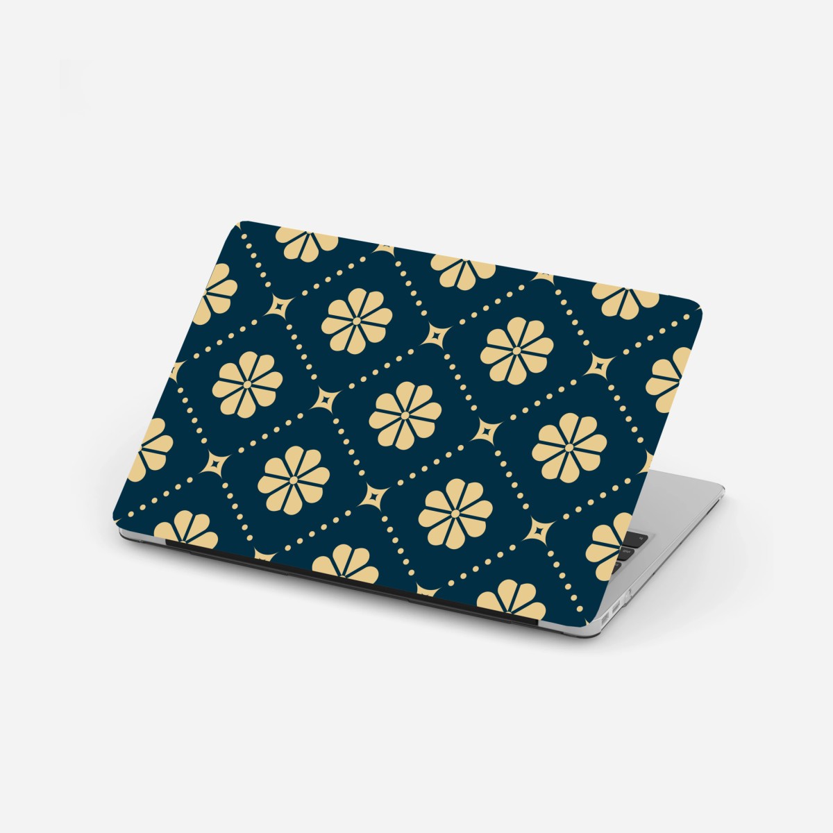 Laptop-Aufkleber türkis beiges blumen geometrisches muster – Pixers®