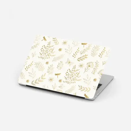 Laptop-Aufkleber goldenes botanisches muster – Pixers®