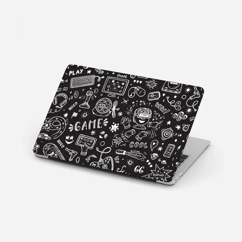 Laptop-Aufkleber handgezeichnetes gaming-muster