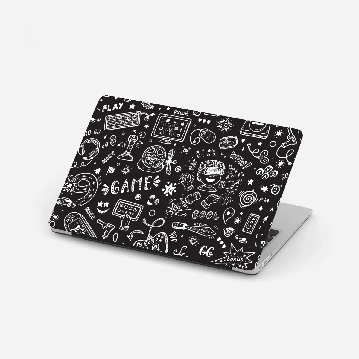 Laptop-Aufkleber handgezeichnetes gaming-muster – Pixers®