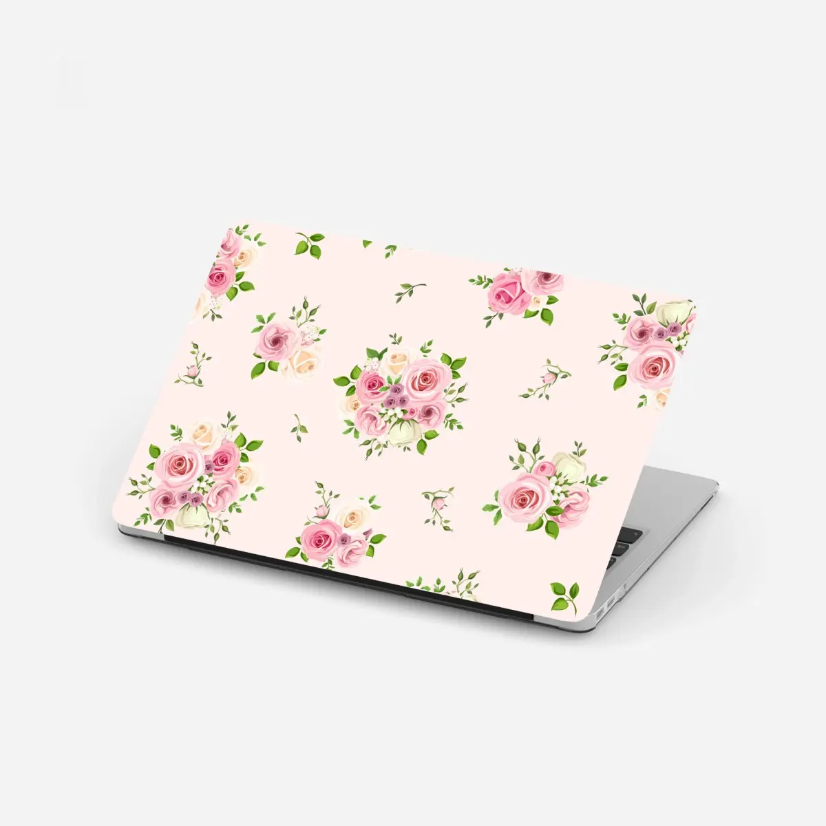 Laptop-Aufkleber zartes rosenmuster in pastellrosa – Pixers®